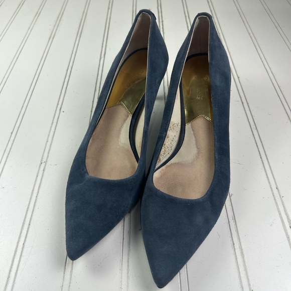 Michael Kors Classic Women's Navy Suede Pointed-Toe Kitten Heels Women’s Size 8M - Picture 3 of 10